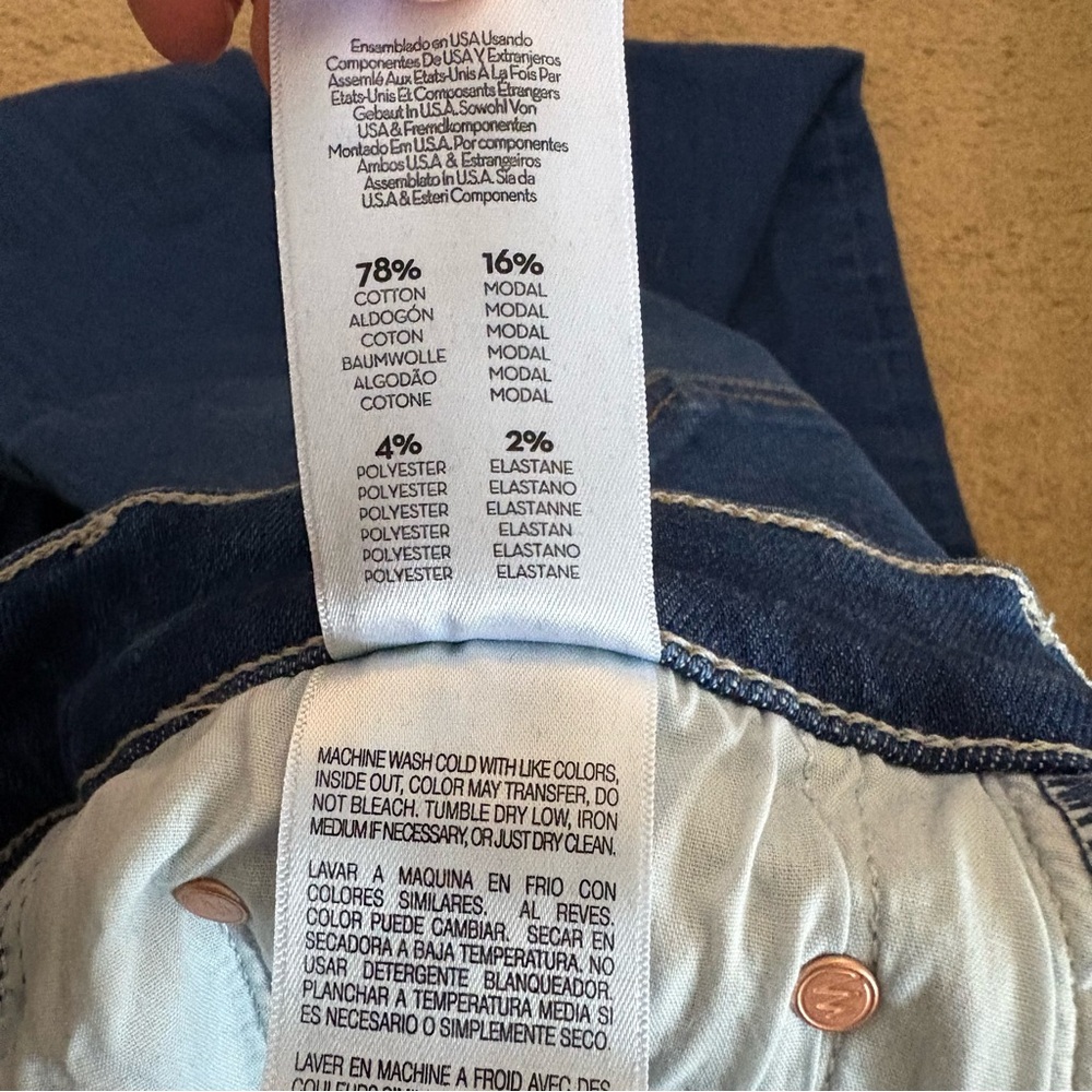 Mother Women’s Size 28 The Mid Rise Rambler Zip Ankle Coastal Colors Denim Jeans - Picture 7 of 15